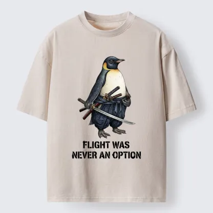 Tokyo-Tiger Funny Warrior Penguin With Sword Meme Washed T-Shirt