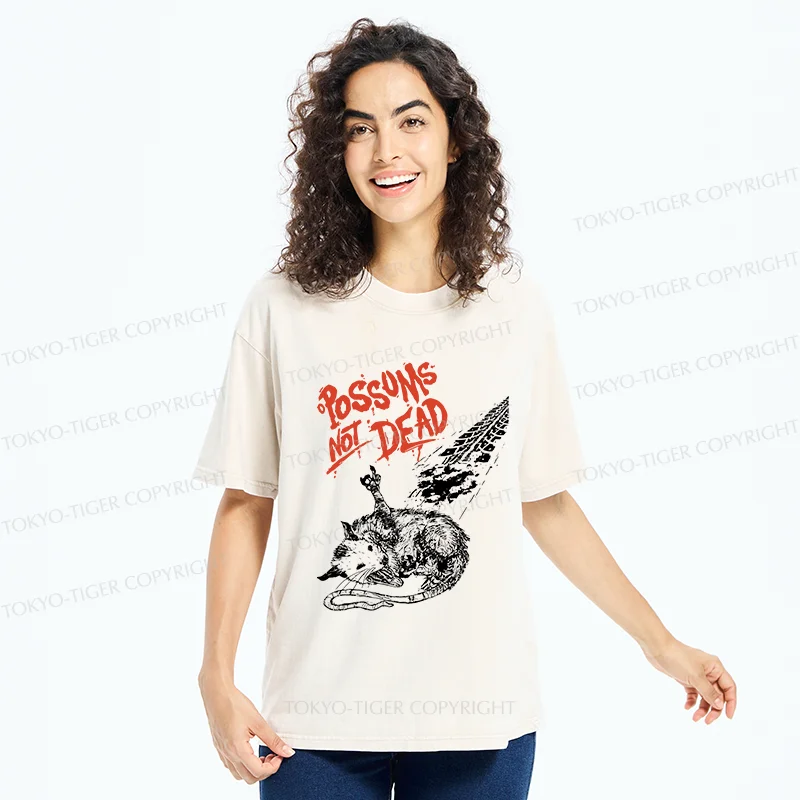 Tokyo-Tiger Possums Don't Die Washed T-Shirt