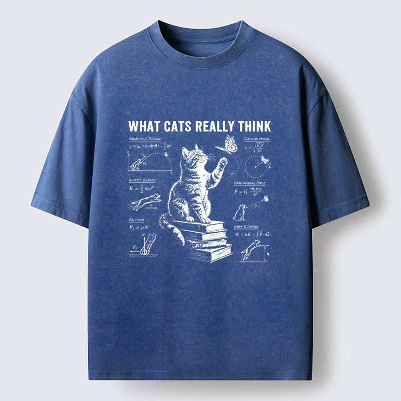 Tokyo-Tiger True Thoughts Of A Cat While Chasing Butterfly Washed T-Shirt