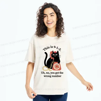 Tokyo-Tiger Cat Makes A Phone Call Washed T-Shirt