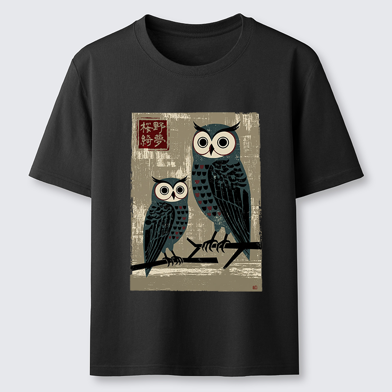 Tokyo-Tiger Japanese Style Retro Owls Classic T-Shirt