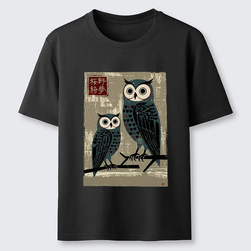 Tokyo-Tiger Japanese Style Retro Owls Classic T-Shirt Sale