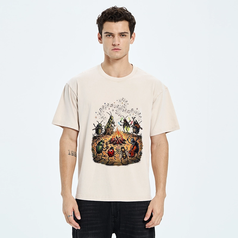 Tokyo-Tiger Bug Band Campfire Jam Washed T-Shirt