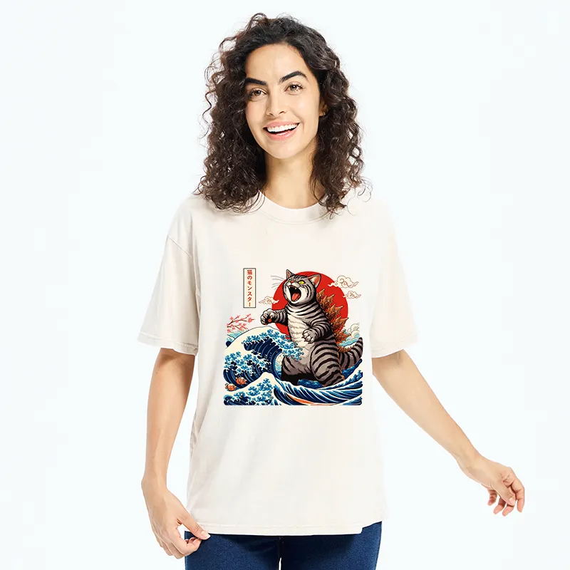 Tokyo-Tiger Catzilla Roar Washed T-Shirt