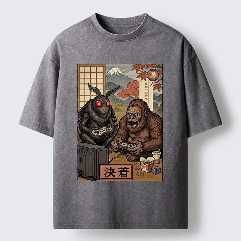 Tokyo-Tiger Game Monster Duo Washed T-Shirt