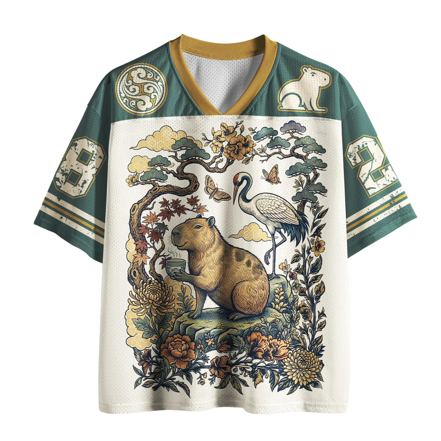 Tokyo-Tiger The Tea-Sipping Capybara Mesh Jersey