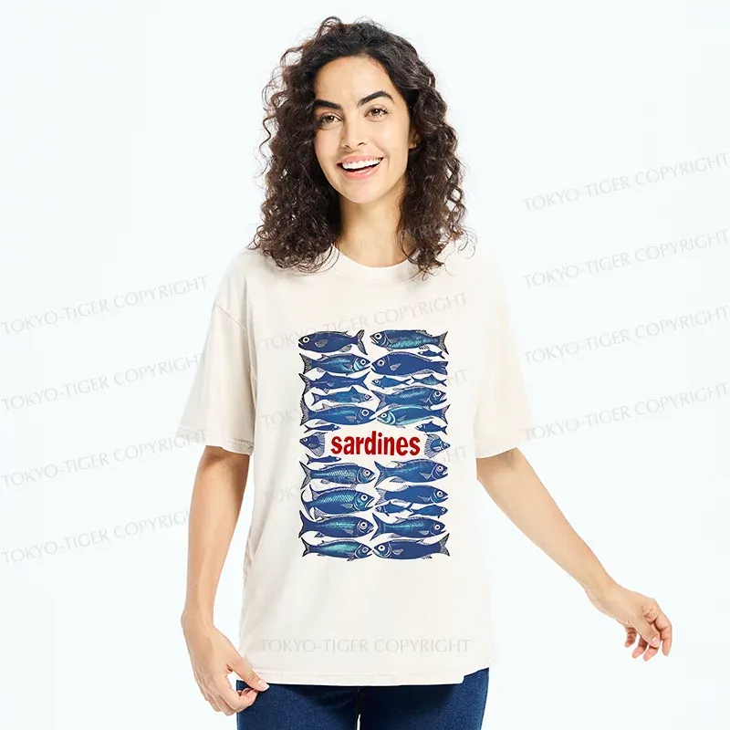 Tokyo-Tiger Japan Sardines Washed T-Shirt