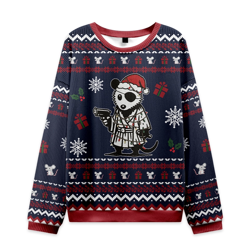 Tokyo-Tiger Possum Samurai Christmas Ugly Sweatshirt