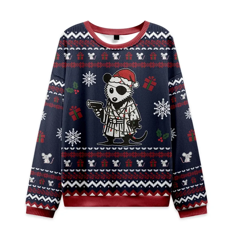 Tokyo-Tiger Possum Samurai Christmas Ugly Sweatshirt