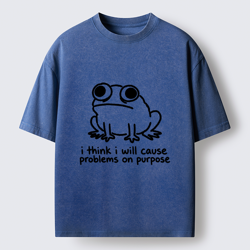 Tokyo-Tiger Funny Frog Quote Washed T-Shirt