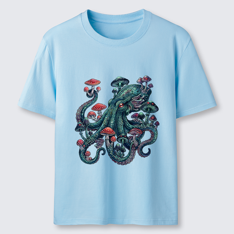 Tokyo-Tiger Octopus Covered In Mushrooms Classic T-Shirt