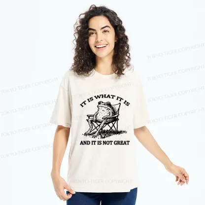 Tokyo-Tiger Resting Frog Funny Washed T-Shirt