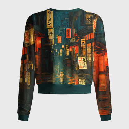 Tokyo-Tiger Retro Japanese Street Scene Women's Lightweight Cardigan