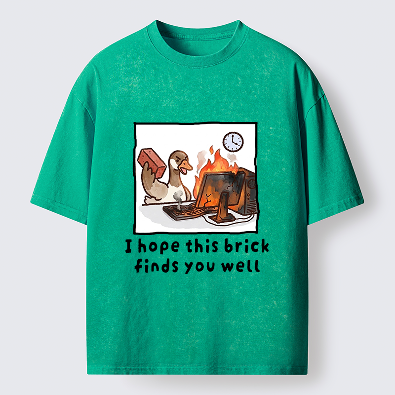 Tokyo-Tiger Office Angry Duck Graphic Washed T-Shirt