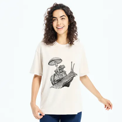 Tokyo-Tiger Snail Is Carrying A Frog On Its Back Washed T-Shirt