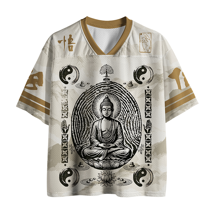 Tokyo-Tiger Zen Yin Yang Buddha Mesh Jersey