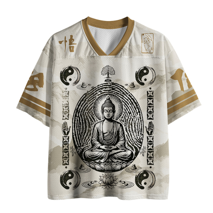 Tokyo-Tiger Zen Yin Yang Buddha Mesh Jersey