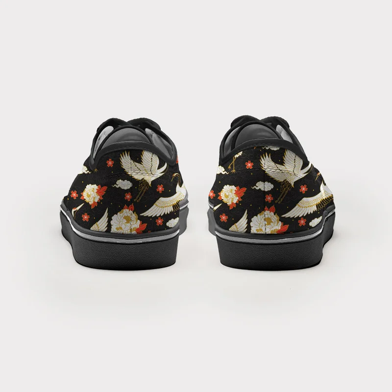 Tokyo-Tiger Celestial Cranes And Blossoms Canvas Shoes
