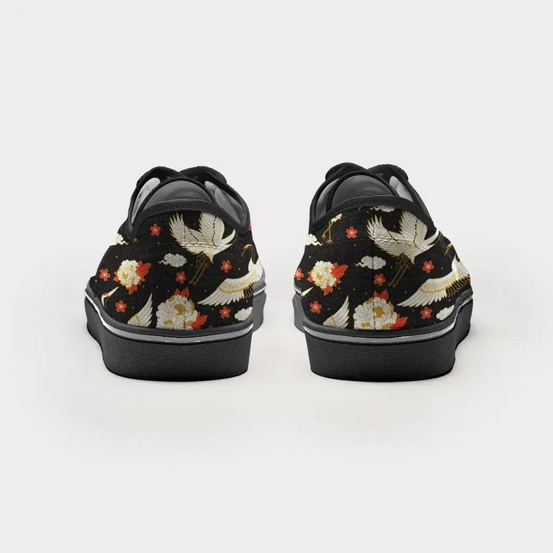 Tokyo-Tiger Celestial Cranes And Blossoms Canvas Shoes