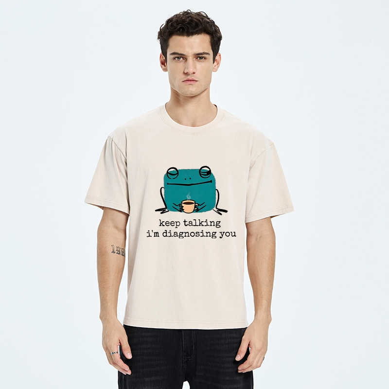 Tokyo‑Tiger Diagnosing Frog Meme Washed T‑Shirt