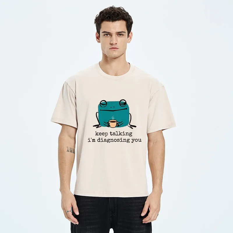 Tokyo‑Tiger Diagnosing Frog Meme Washed T‑Shirt
