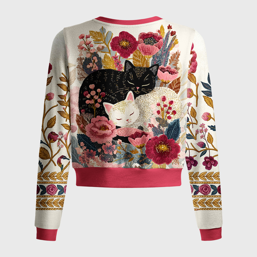 Tokyo-Tiger Botanical Dreamscape Cat Women's Lightweight Cardigan