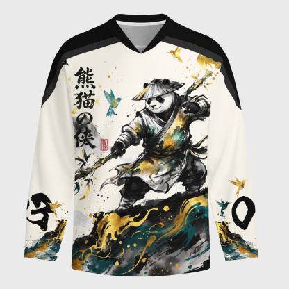 Tokyo-Tiger Mountain Panda Warrior Long-Sleeve Hockey Jersey