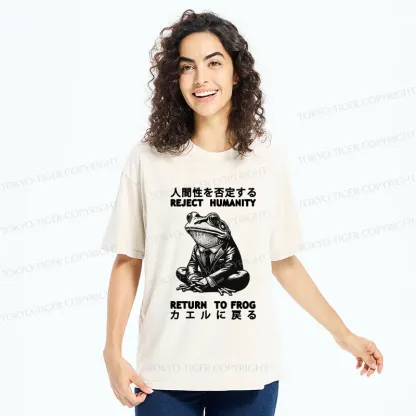 Tokyo-Tiger Reject Humanity Work Frog Washed T-Shirt