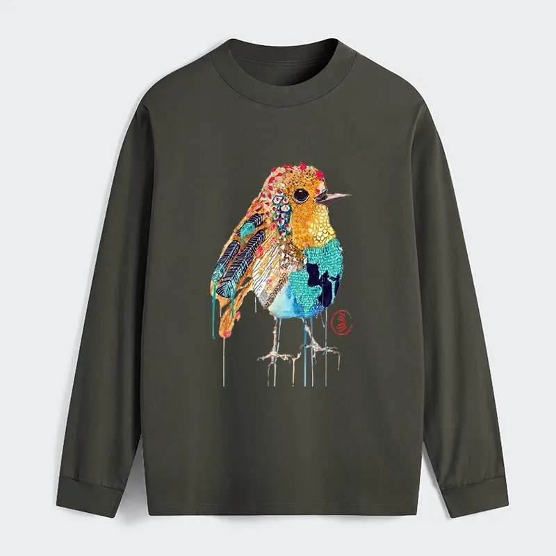 Tokyo‑Tiger Sparkly Wild Bird Classic Long Sleeve T-Shirt