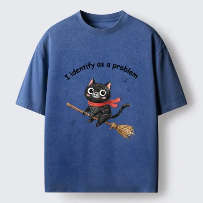Tokyo-Tiger Funny Magic Cat Meme Washed T-Shirt
