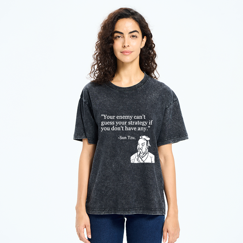 Tokyo-Tiger Sun Tzu Quote Art Washed T-Shirt