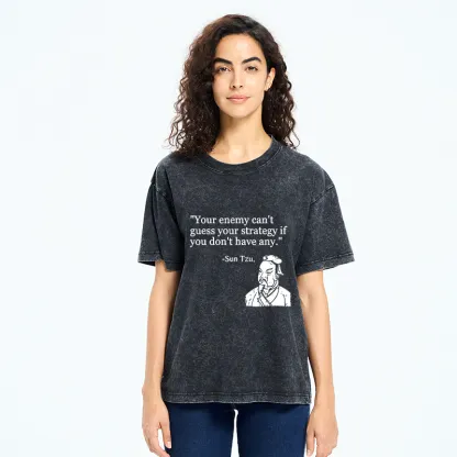 Tokyo-Tiger Sun Tzu Quote Art Washed T-Shirt