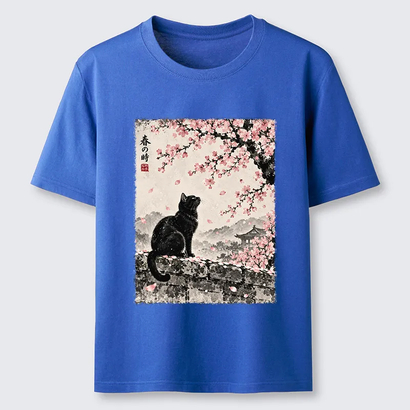 Tokyo-Tiger Spring Black Cat Art Classic T-Shirt
