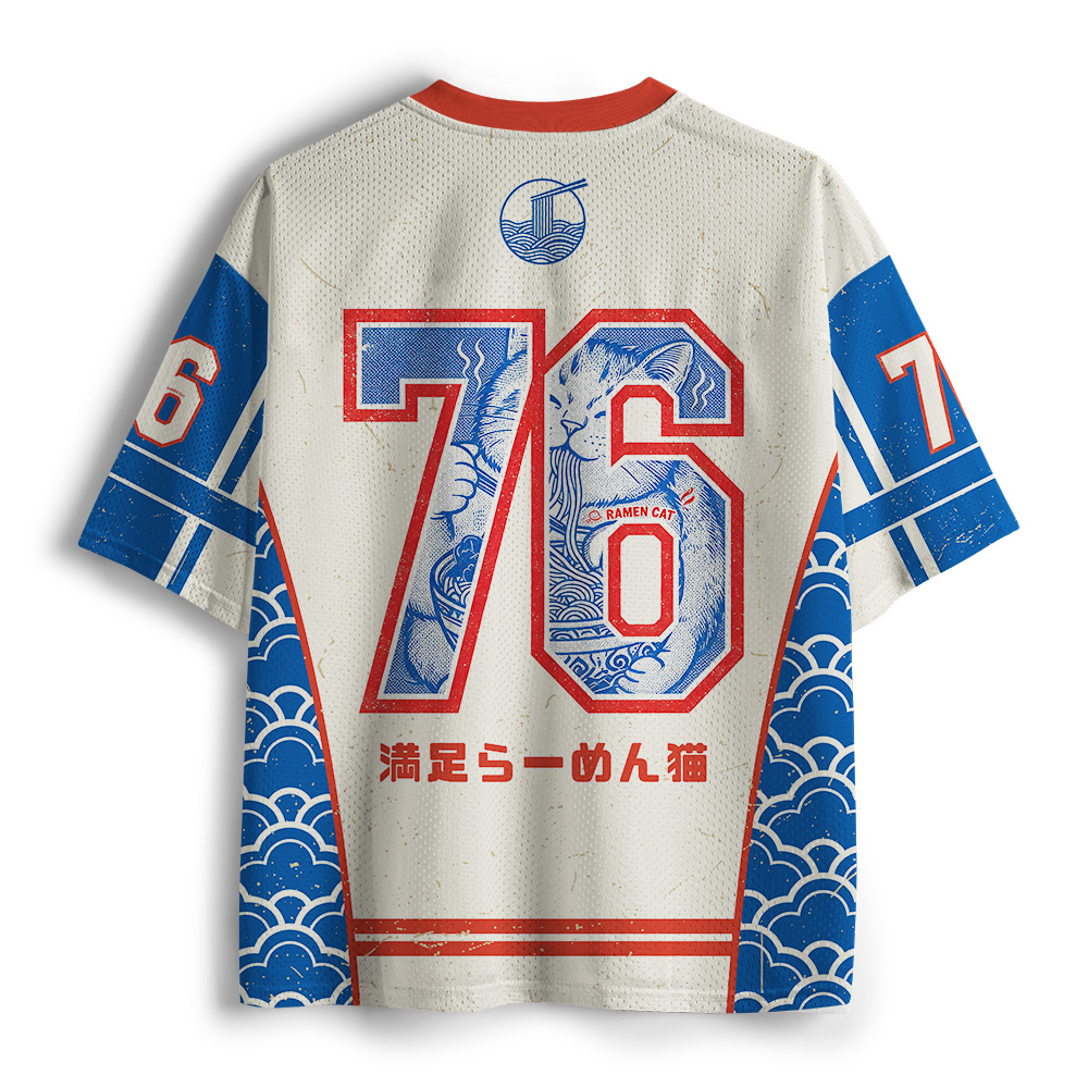 Tokyo-Tiger Satisfied Japanese Ramen Cat Mesh Jersey