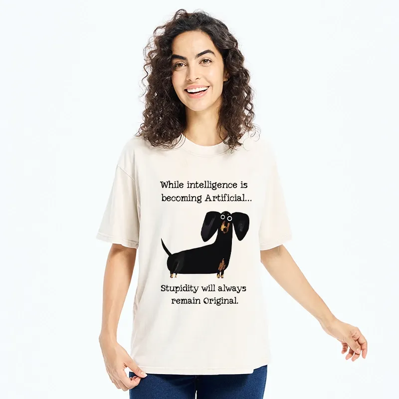 Tokyo-Tiger Dachshund Real Humor Funny Meme Washed T-Shirt