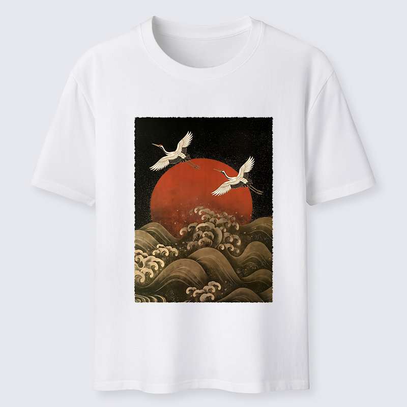 Tokyo-Tiger Japanese Crane Wave Art Classic T-Shirt Sale