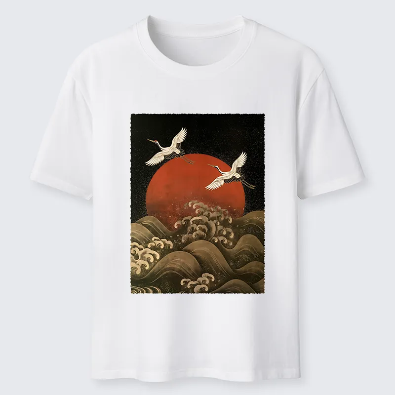 Tokyo-Tiger Japanese Crane Wave Art Classic T-Shirt