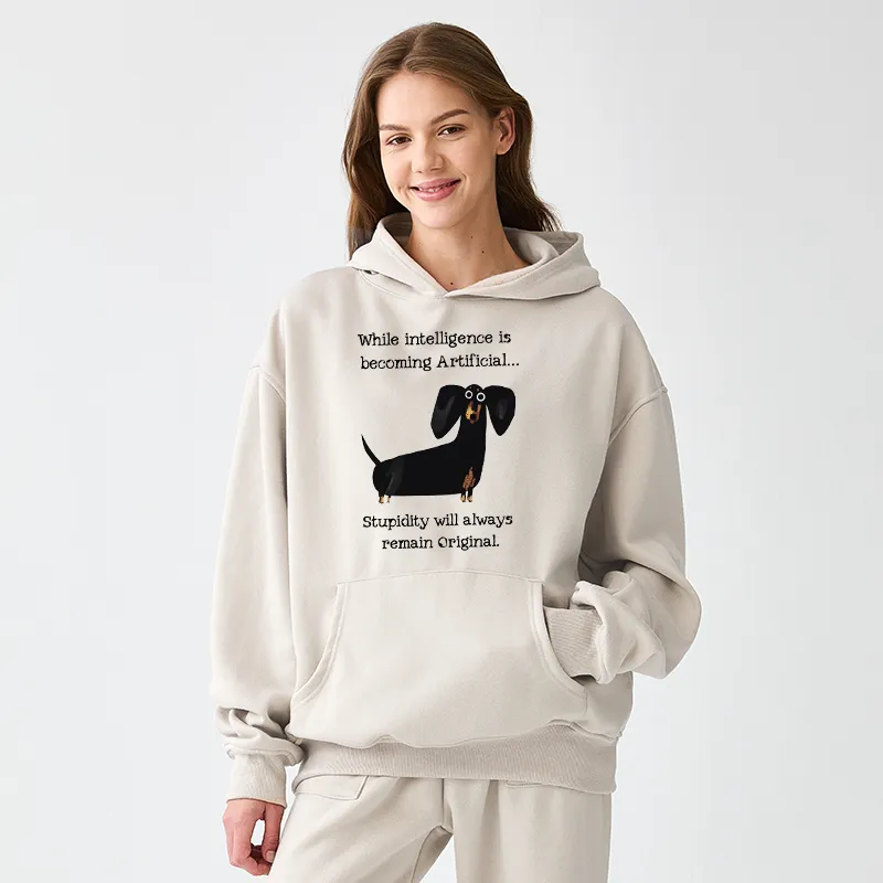 Tokyo-Tiger Dachshund Real Humor Funny Meme Adult Fleece Hoodie