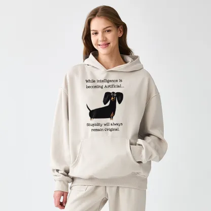 Tokyo-Tiger Dachshund Real Humor Funny Meme Adult Fleece Hoodie