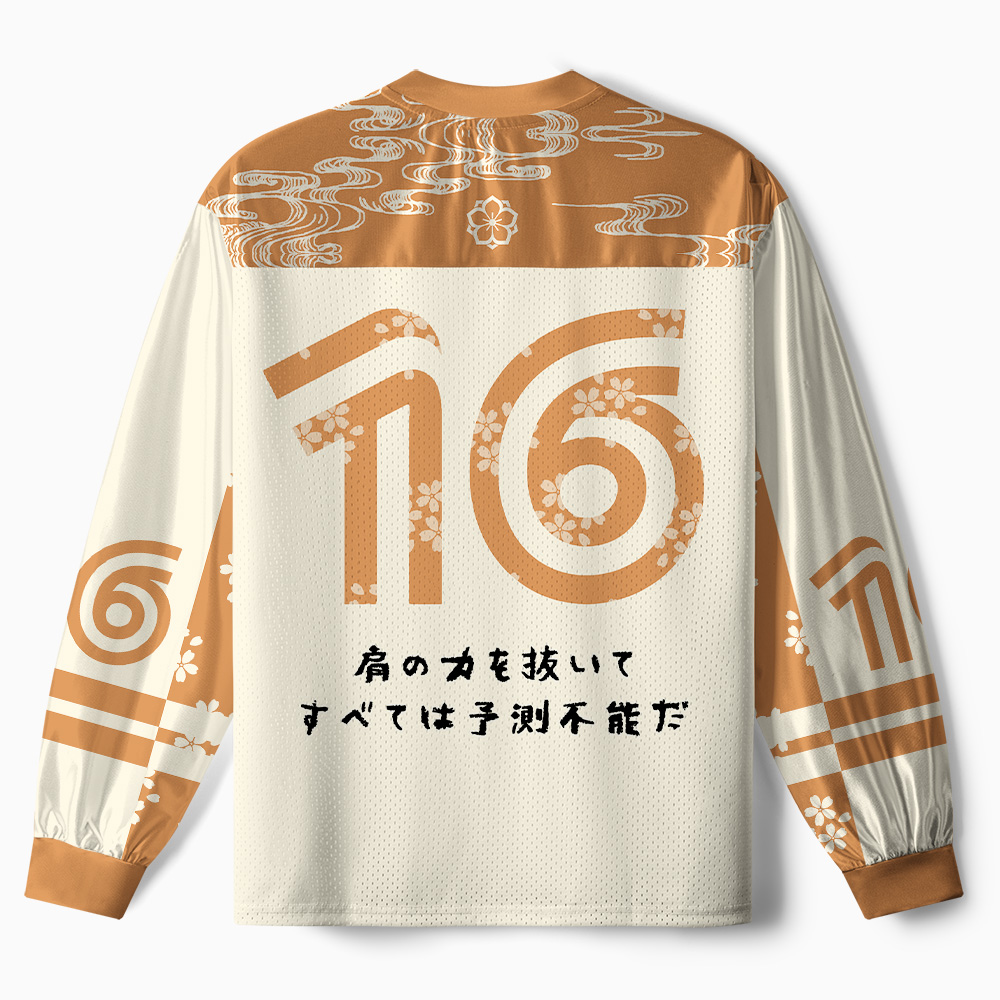 Tokyo-Tiger Zen Relax Cat Graphic Paneled Long Sleeve Jersey