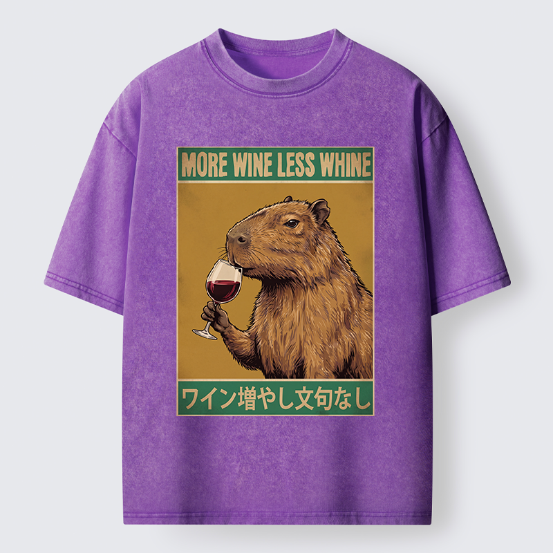 Tokyo-Tiger Capybara Wine Time Washed T-Shirt