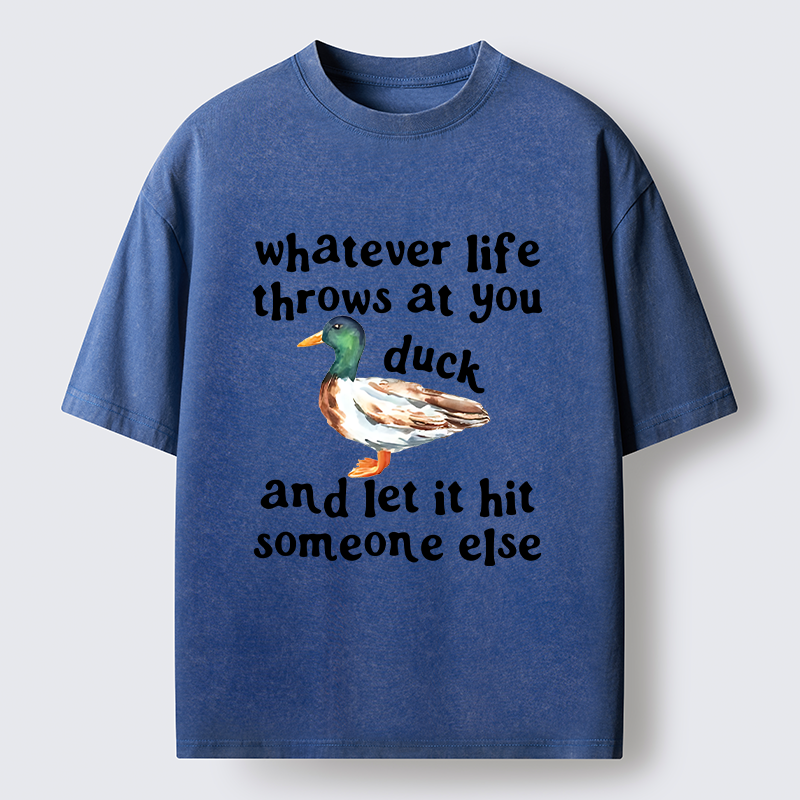 Tokyo-Tiger Funny Duck Life Trouble Meme Washed T-Shirt