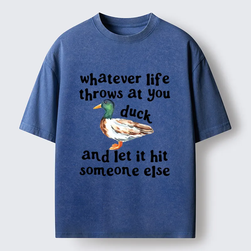 Tokyo-Tiger Funny Duck Life Trouble Meme Washed T-Shirt