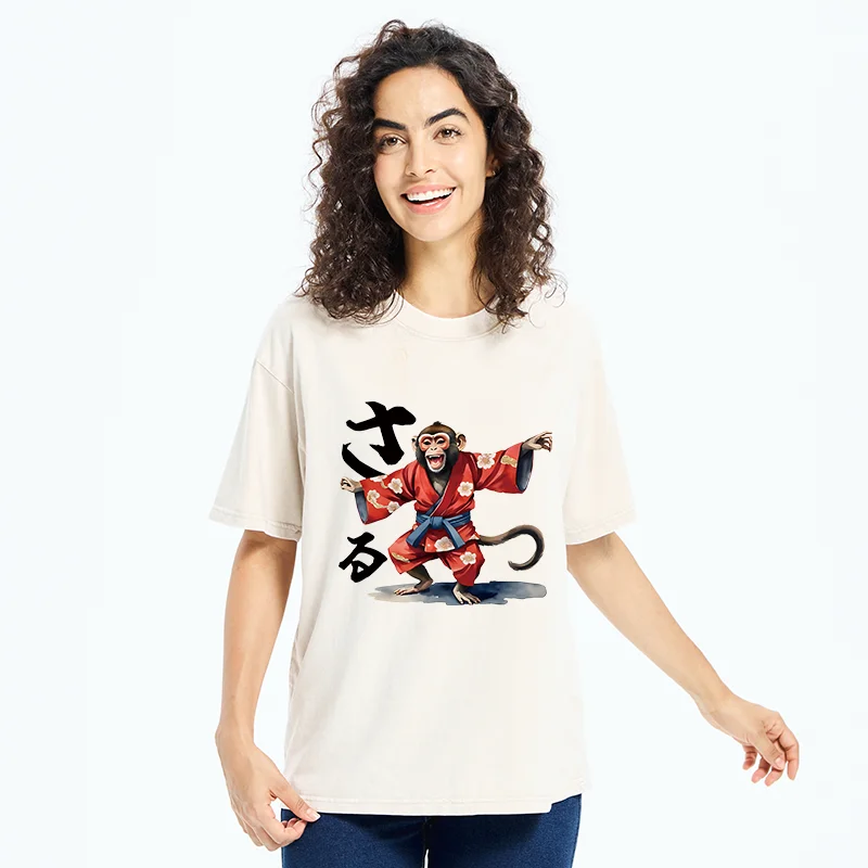 Tokyo-Tiger Dancing Monkey Washed T-Shirt