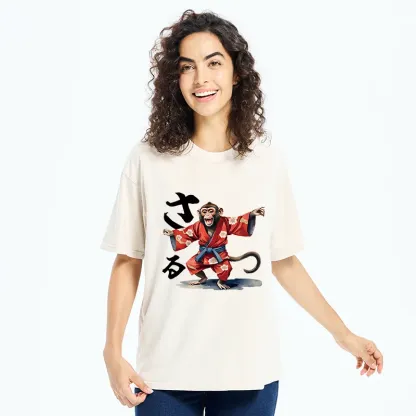 Tokyo-Tiger Dancing Monkey Washed T-Shirt