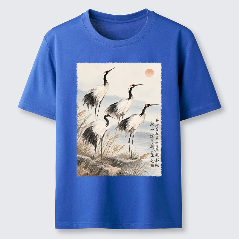 Tokyo-Tiger Vintage Oriental Crane Art Classic T-Shirt