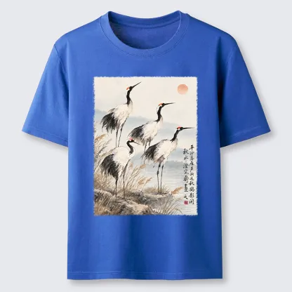 Tokyo-Tiger Vintage Oriental Crane Art Classic T-Shirt