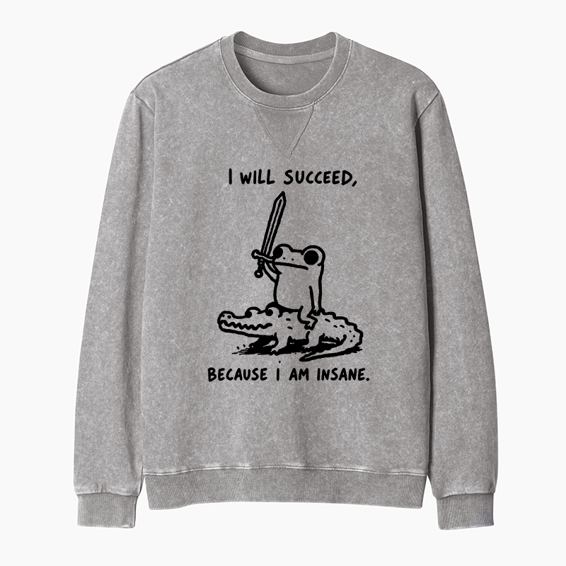 Tokyo-Tiger Warrior Frog Funny Meme Washed Terry Sweatshirt
