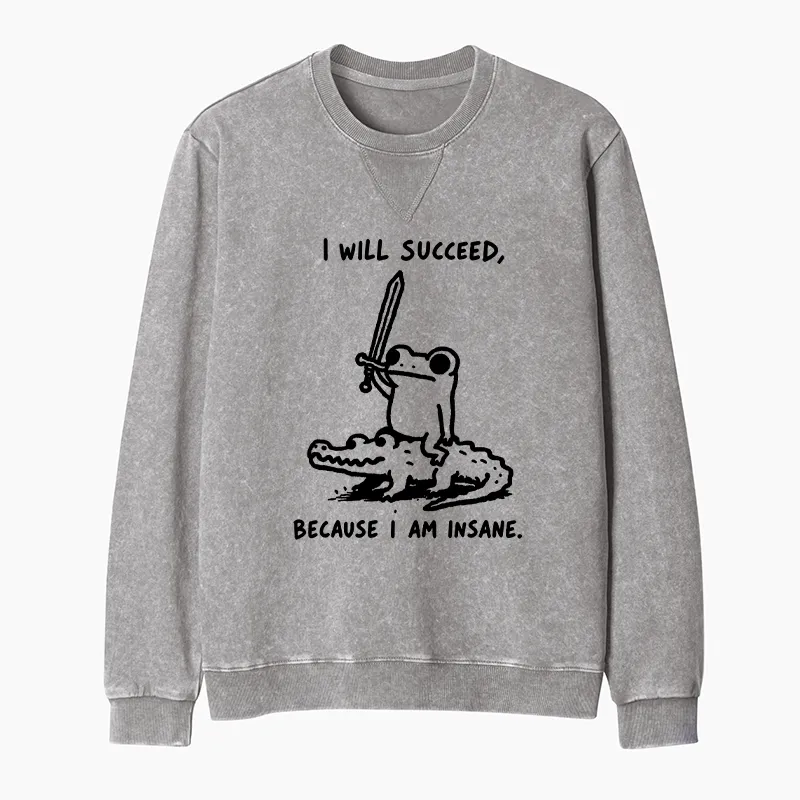 Tokyo-Tiger Warrior Frog Funny Meme Washed Terry Sweatshirt