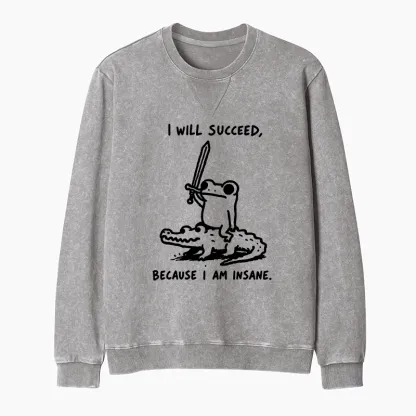 Tokyo-Tiger Warrior Frog Funny Meme Washed Terry Sweatshirt